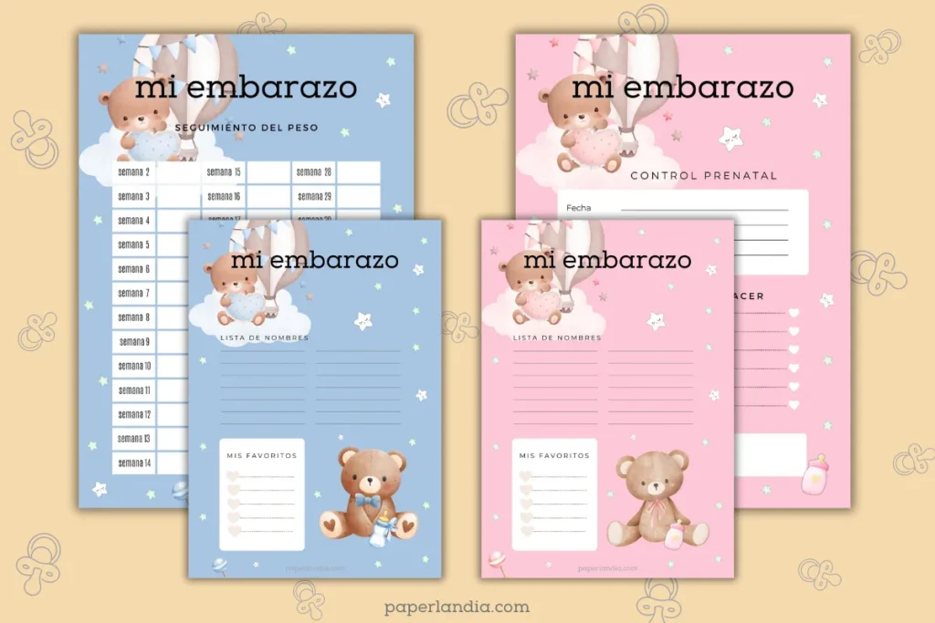 diario del embarazo imprimible, album del embarazo para imprimir gratis, planificador de embarazo descarga gratis